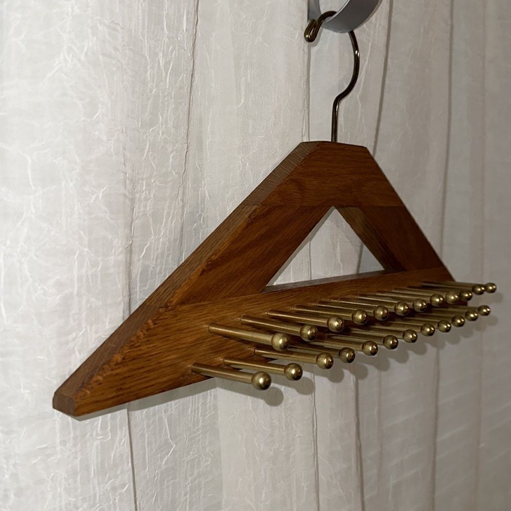 Vintage Oak Gold Tone Tie & Belt Hanger - Picture 2 of 7